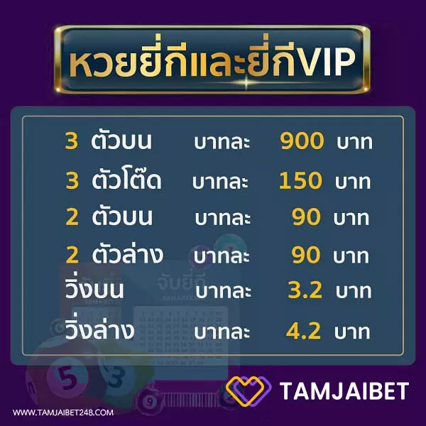 อัตราจ่ายหวยยี่กี